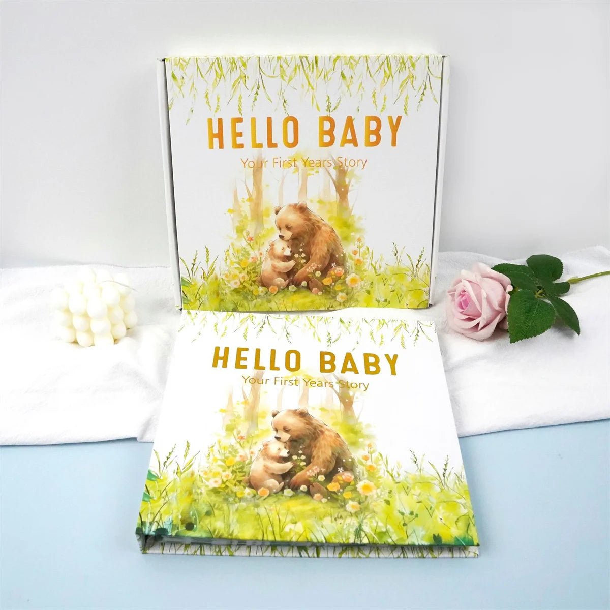 Baby Memory Book Baby Book Keepsake First 5 Years Record Milestones Photos Baby Shower Gift 100 Pages Scrapbook Photo Album - BookBuch