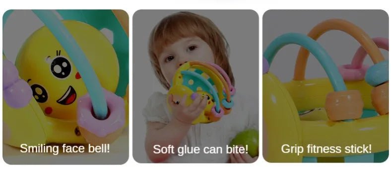 1 Pc 10cm Baby Toy Catch Ball Bendy Baby Walker Rattles Develop Intelligence Ball 0 - 12 Months Plastic Bell Rattle Doll - BookBuch