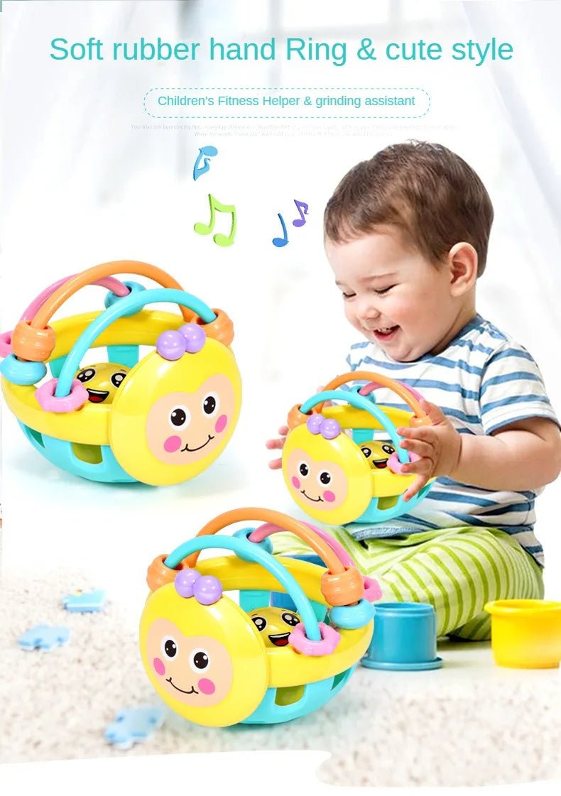 1 Pc 10cm Baby Toy Catch Ball Bendy Baby Walker Rattles Develop Intelligence Ball 0 - 12 Months Plastic Bell Rattle Doll - BookBuch