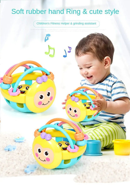 1 Pc 10cm Baby Toy Catch Ball Bendy Baby Walker Rattles Develop Intelligence Ball 0 - 12 Months Plastic Bell Rattle Doll - BookBuch