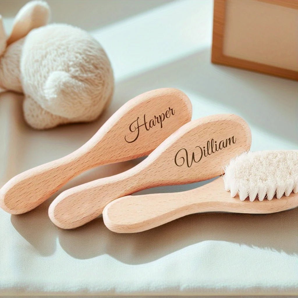 1 Personalized Baby Hairbrush Shower Gift Custom Engraved Baby Brush a Keepsake for Newborns The Perfect Present for New Mothers - BookBuch