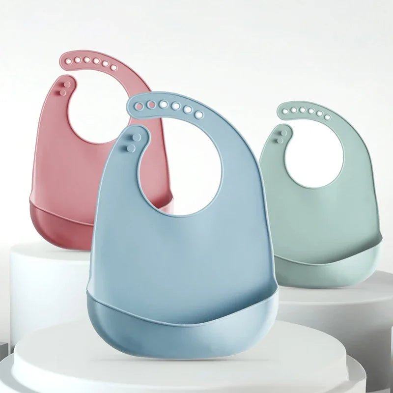 Baby Bib Adjustable Waterproof Bibs Babies Soft Edible Silicone Newborn Saliva Dripping Towel Drooling Children Scarf BPA Free - BookBuch