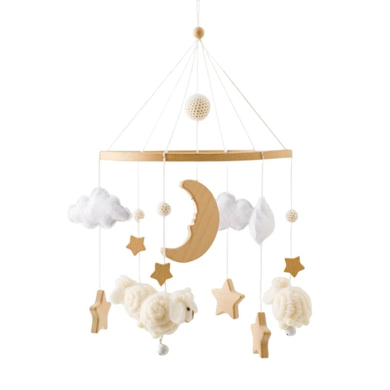Baby Crib Mobile Rattle Toy For 0 - 12 Months Cartoon Felt Forest Animal Bed Bell Hanging Wooden Bracket Mobile Newbaby Rattle Toy - BookBuch