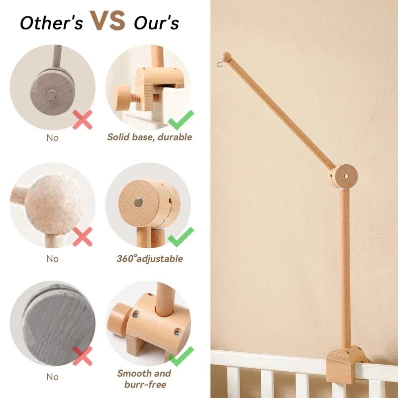 Baby Crib Mobile Rattle Toy For 0 - 12 Months Cartoon Felt Forest Animal Bed Bell Hanging Wooden Bracket Mobile Newbaby Rattle Toy - BookBuch