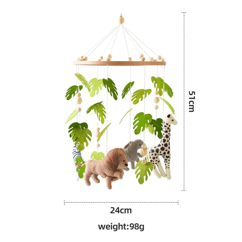 Baby Crib Mobile Rattle Toy For 0 - 12 Months Cartoon Felt Forest Animal Bed Bell Hanging Wooden Bracket Mobile Newbaby Rattle Toy - BookBuch