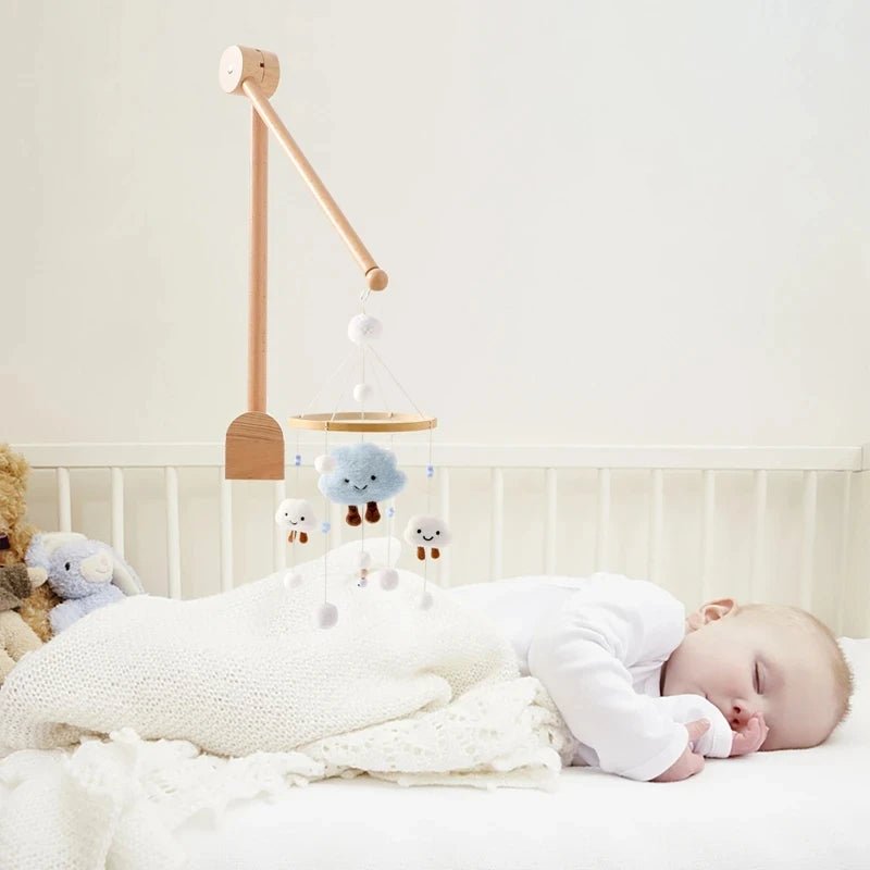 Baby Crib Mobile Rattle Toy For 0 - 12 Months Cartoon Felt Forest Animal Bed Bell Hanging Wooden Bracket Mobile Newbaby Rattle Toy - BookBuch