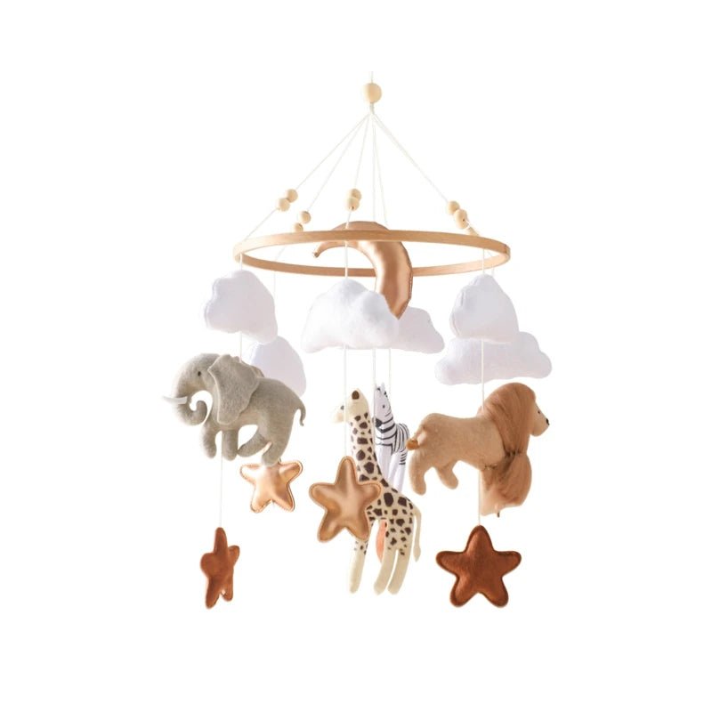 Baby Crib Mobile Rattle Toy For 0 - 12 Months Cartoon Felt Forest Animal Bed Bell Hanging Wooden Bracket Mobile Newbaby Rattle Toy - BookBuch