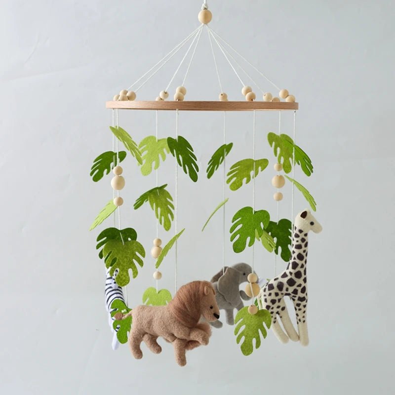 Baby Crib Mobile Rattle Toy For 0 - 12 Months Cartoon Felt Forest Animal Bed Bell Hanging Wooden Bracket Mobile Newbaby Rattle Toy - BookBuch