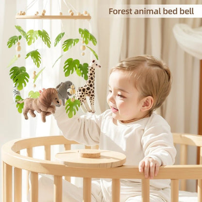 Baby Crib Mobile Rattle Toy For 0 - 12 Months Cartoon Felt Forest Animal Bed Bell Hanging Wooden Bracket Mobile Newbaby Rattle Toy - BookBuch