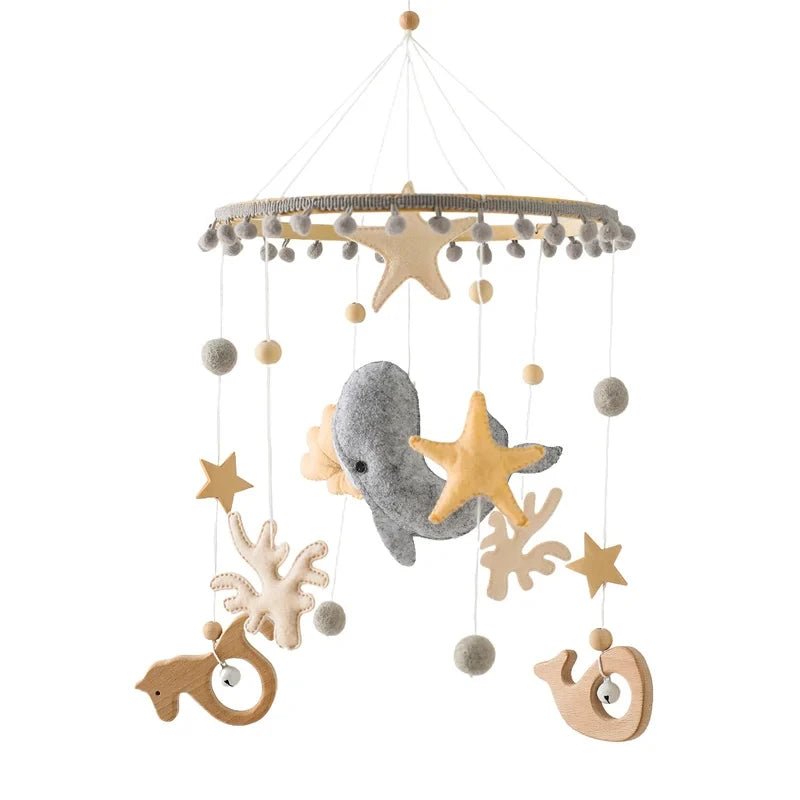 Baby Crib Mobile Rattle Toy For 0 - 12 Months Cartoon Felt Forest Animal Bed Bell Hanging Wooden Bracket Mobile Newbaby Rattle Toy - BookBuch