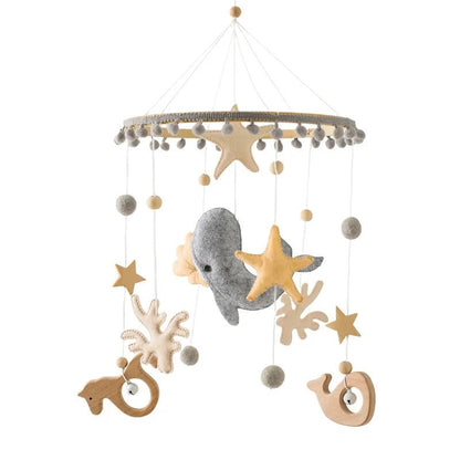 Baby Crib Mobile Rattle Toy For 0 - 12 Months Cartoon Felt Forest Animal Bed Bell Hanging Wooden Bracket Mobile Newbaby Rattle Toy - BookBuch