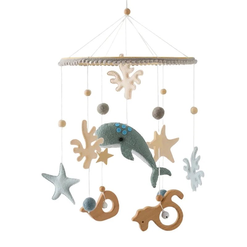 Baby Crib Mobile Rattle Toy For 0 - 12 Months Cartoon Felt Forest Animal Bed Bell Hanging Wooden Bracket Mobile Newbaby Rattle Toy - BookBuch