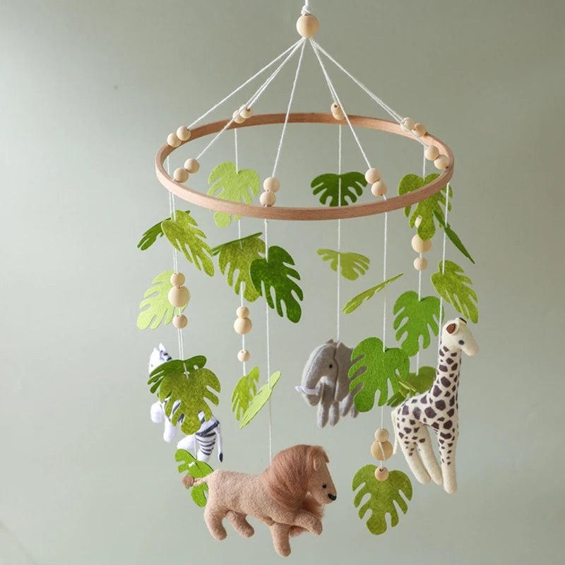 Baby Crib Mobile Rattle Toy For 0 - 12 Months Cartoon Felt Forest Animal Bed Bell Hanging Wooden Bracket Mobile Newbaby Rattle Toy - BookBuch