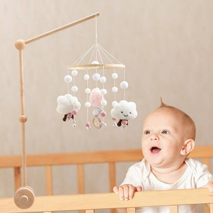 Baby Crib Mobile Rattle Toy For 0 - 12 Months Cartoon Felt Forest Animal Bed Bell Hanging Wooden Bracket Mobile Newbaby Rattle Toy - BookBuch