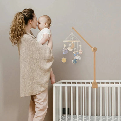 Baby Crib Mobile Rattle Toy For 0 - 12 Months Cartoon Felt Forest Animal Bed Bell Hanging Wooden Bracket Mobile Newbaby Rattle Toy - BookBuch