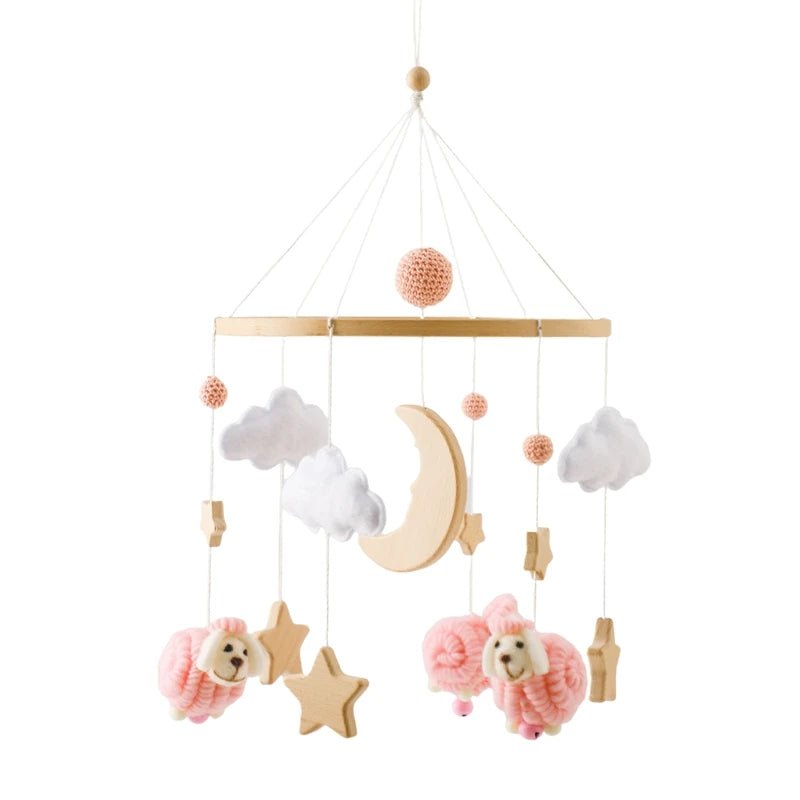 Baby Crib Mobile Rattle Toy For 0 - 12 Months Cartoon Felt Forest Animal Bed Bell Hanging Wooden Bracket Mobile Newbaby Rattle Toy - BookBuch