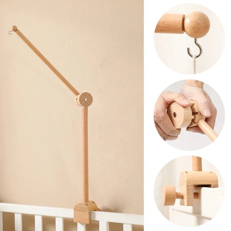 Baby Crib Mobile Rattle Toy For 0 - 12 Months Cartoon Felt Forest Animal Bed Bell Hanging Wooden Bracket Mobile Newbaby Rattle Toy - BookBuch