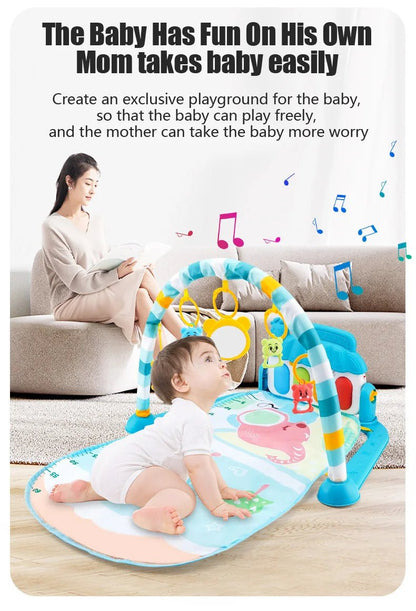 Baby Fitness Stand Music Play Gym Activity Toys Newborn Piano Crawling Blanket Pedal Game Pad Early Education 0 - 36 Months Gifts - BookBuch