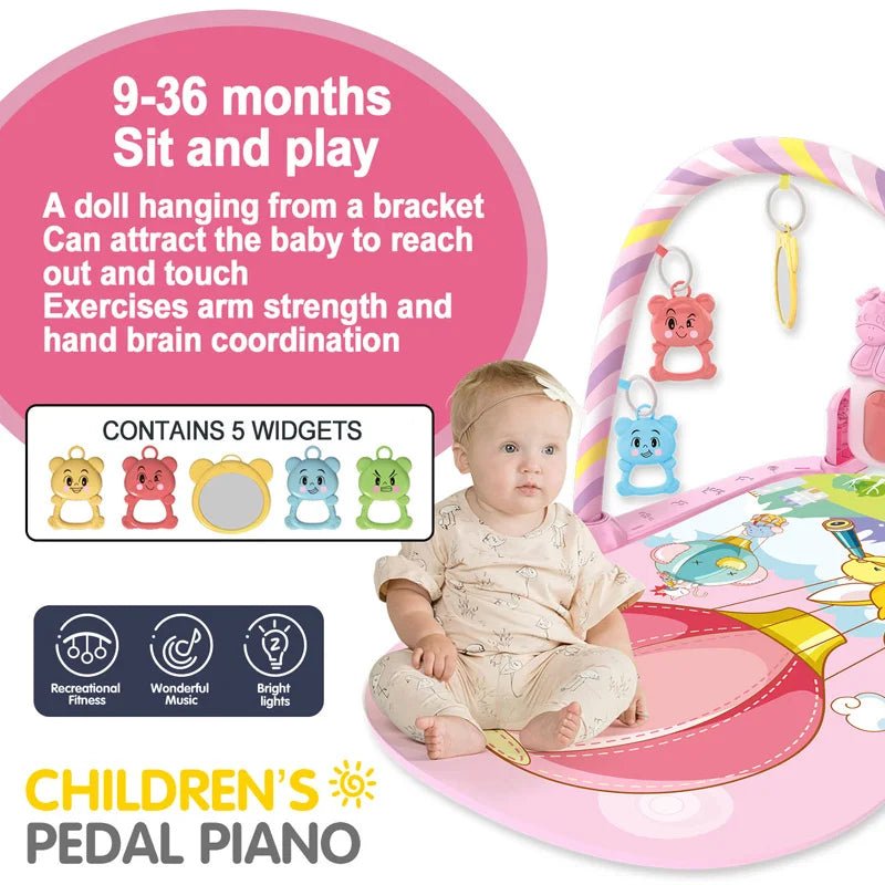 Baby Fitness Stand Music Play Gym Activity Toys Newborn Piano Crawling Blanket Pedal Game Pad Early Education 0 - 36 Months Gifts - BookBuch