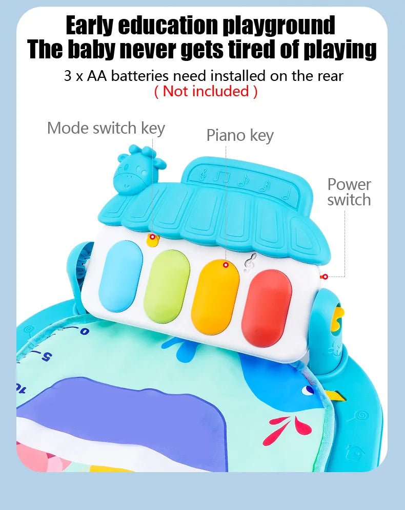 Baby Fitness Stand Music Play Gym Activity Toys Newborn Piano Crawling Blanket Pedal Game Pad Early Education 0 - 36 Months Gifts - BookBuch