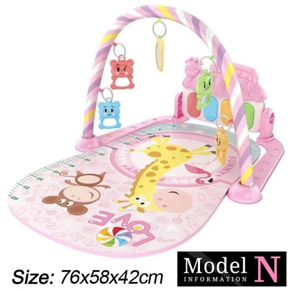 Baby Fitness Stand Music Play Gym Activity Toys Newborn Piano Crawling Blanket Pedal Game Pad Early Education 0 - 36 Months Gifts - BookBuch