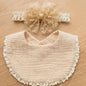 Baby Girl Bow Headband Bib Set Photo Prop Newborn Toddler Drool Bibs Bandana Scarf - BookBuch