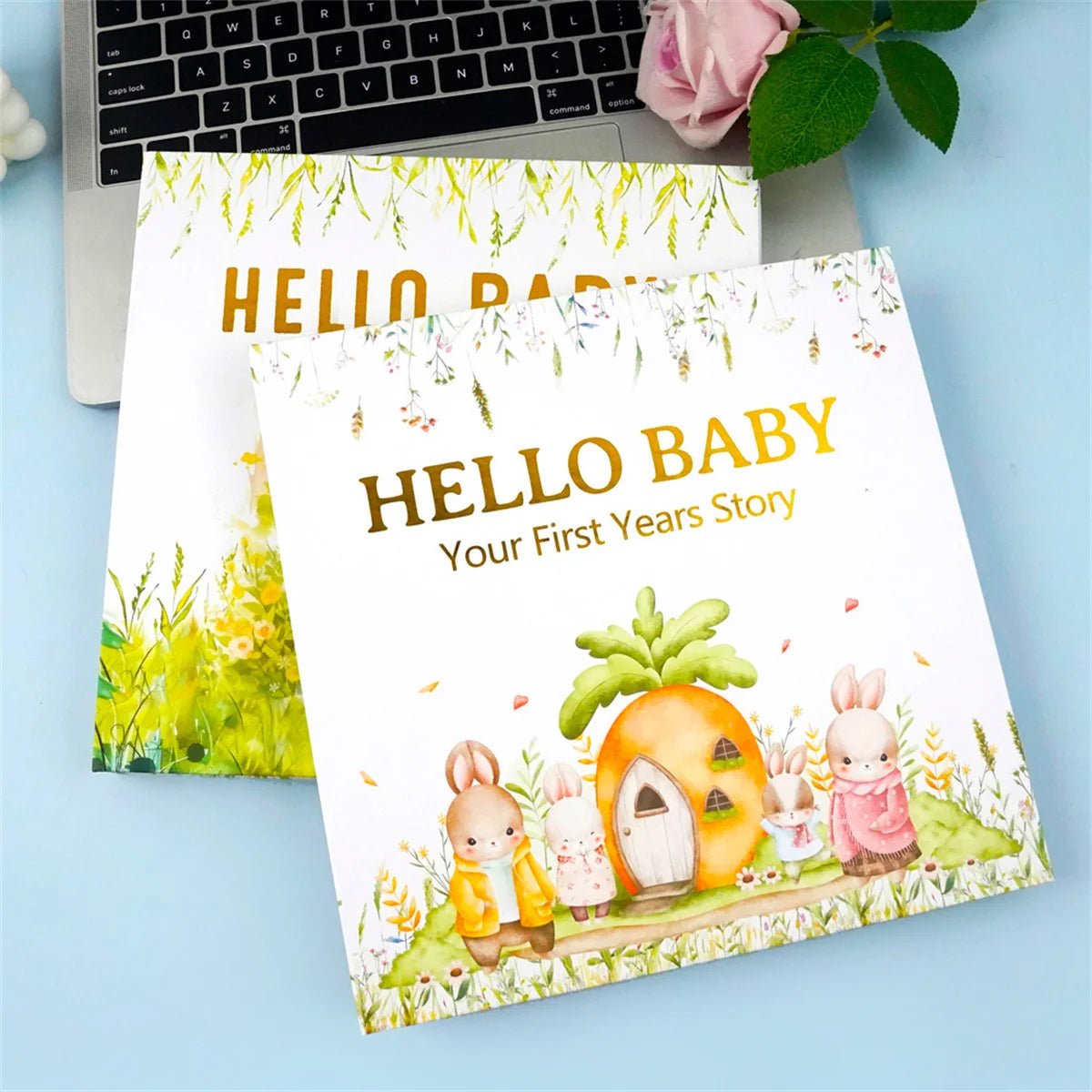 Baby Memory Book Baby Book Keepsake First 5 Years Record Milestones Photos Baby Shower Gift 100 Pages Scrapbook Photo Album - BookBuch