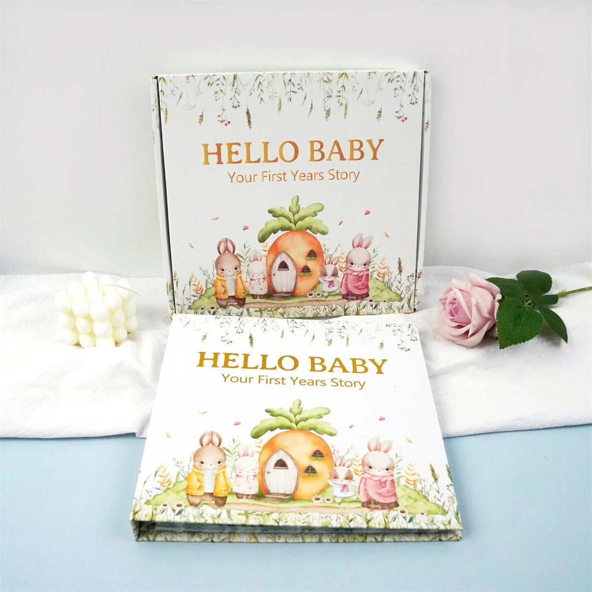 Baby Memory Book Baby Book Keepsake First 5 Years Record Milestones Photos Baby Shower Gift 100 Pages Scrapbook Photo Album - BookBuch