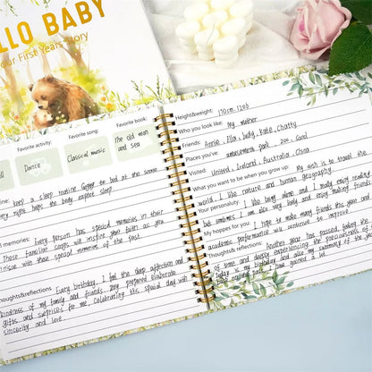 Baby Memory Book Baby Book Keepsake First 5 Years Record Milestones Photos Baby Shower Gift 100 Pages Scrapbook Photo Album - BookBuch