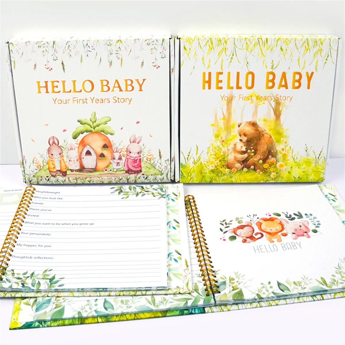 Baby Memory Book Baby Book Keepsake First 5 Years Record Milestones Photos Baby Shower Gift 100 Pages Scrapbook Photo Album - BookBuch