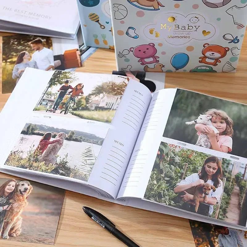 Baby Photo Album Growth Record Photo 6 - inch Collection Writable 200pcs Photos Album Large Capacity Paper Core Bag Souvenir Album - BookBuch
