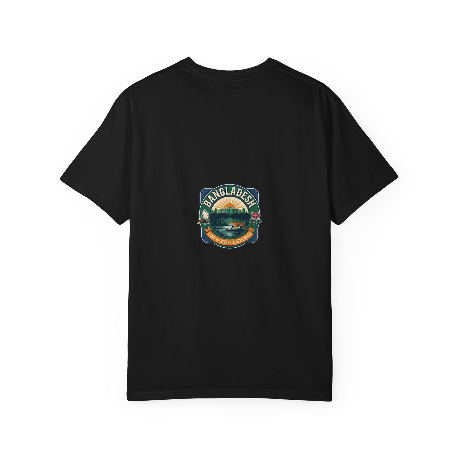 Bangladesh Graphic T-Shirt — Retro Green & Red Text with Back Emblem - BookBuch