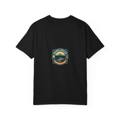 Bangladesh Graphic T-Shirt — Retro Green & Red Text with Back Emblem - BookBuch