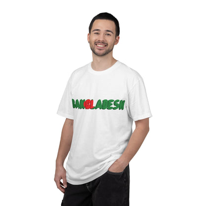 Bangladesh Graphic T-Shirt — Retro Green & Red Text with Back Emblem - BookBuch
