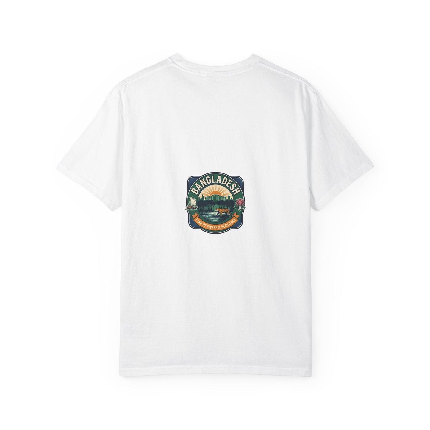 Bangladesh Graphic T-Shirt — Retro Green & Red Text with Back Emblem - BookBuch