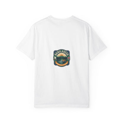 Bangladesh Graphic T-Shirt — Retro Green & Red Text with Back Emblem - BookBuch