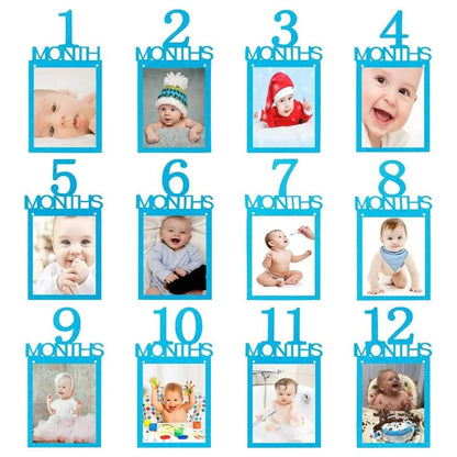 Birthday Baby One Year 12 Months Photo Banner Baby Boy Girl 1 Year Birthday Party Decor Photo Garlands Baby First Birthday Party - BookBuch