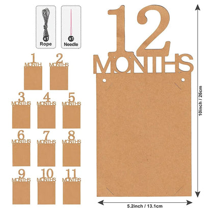 Birthday Baby One Year 12 Months Photo Banner Baby Boy Girl 1 Year Birthday Party Decor Photo Garlands Baby First Birthday Party - BookBuch