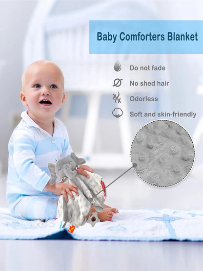 Elephant Baby Comforter Blanket Soft Appease Towel Baby Rattle Animals Toys Soothe Reassure Sleeping Towel Lathe HangingToddler - BookBuch