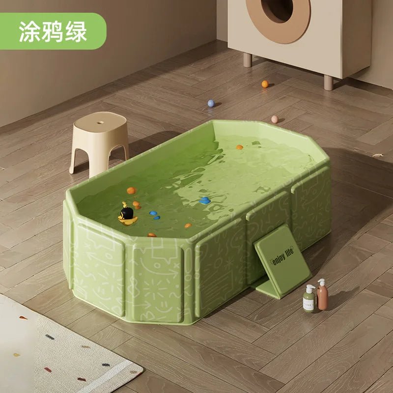 Large Baby Bathtub 0 - 5 Year Old Children Foldable Tub Babies Sit Lie Down All - in - One Newborn Bathing Basin Keep Warm Baby Tubs - BookBuch