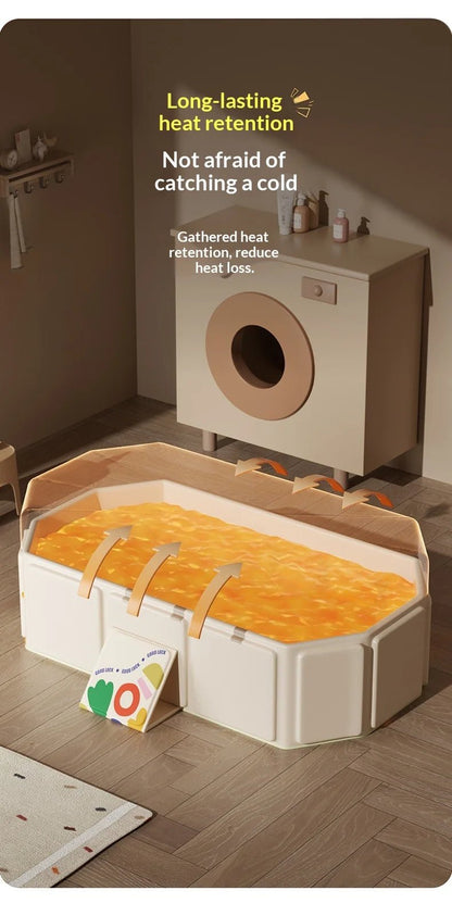Large Baby Bathtub 0 - 5 Year Old Children Foldable Tub Babies Sit Lie Down All - in - One Newborn Bathing Basin Keep Warm Baby Tubs - BookBuch