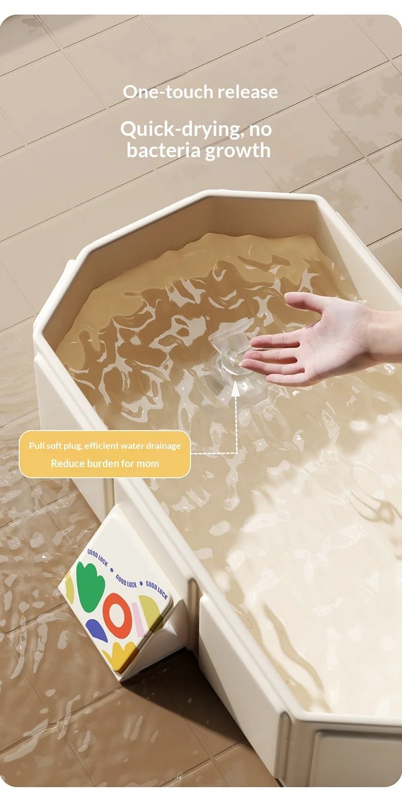 Large Baby Bathtub 0 - 5 Year Old Children Foldable Tub Babies Sit Lie Down All - in - One Newborn Bathing Basin Keep Warm Baby Tubs - BookBuch