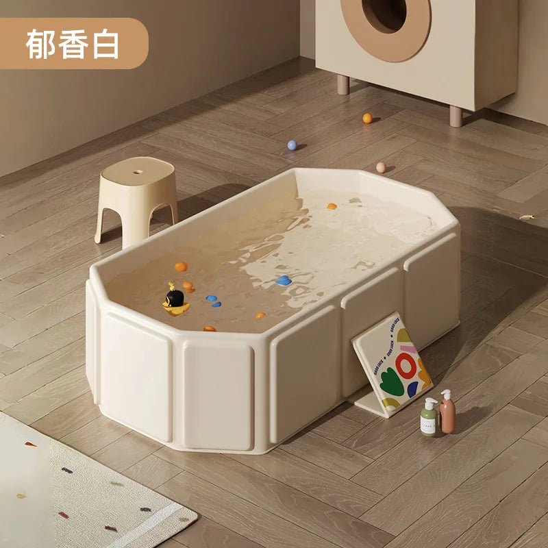 Large Baby Bathtub 0 - 5 Year Old Children Foldable Tub Babies Sit Lie Down All - in - One Newborn Bathing Basin Keep Warm Baby Tubs - BookBuch