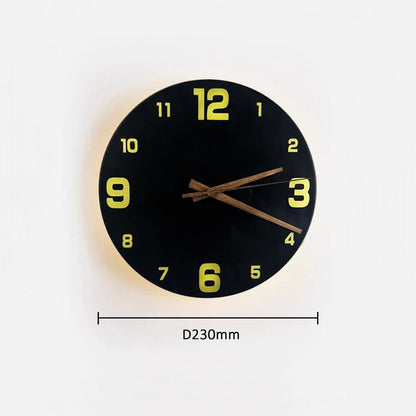 Modern Creative Clock Living Room Wabi Sabi Wall Lamp Nordic Simple Yellow Travertine Restaurant Corridor Circular Sconce Light - BookBuch